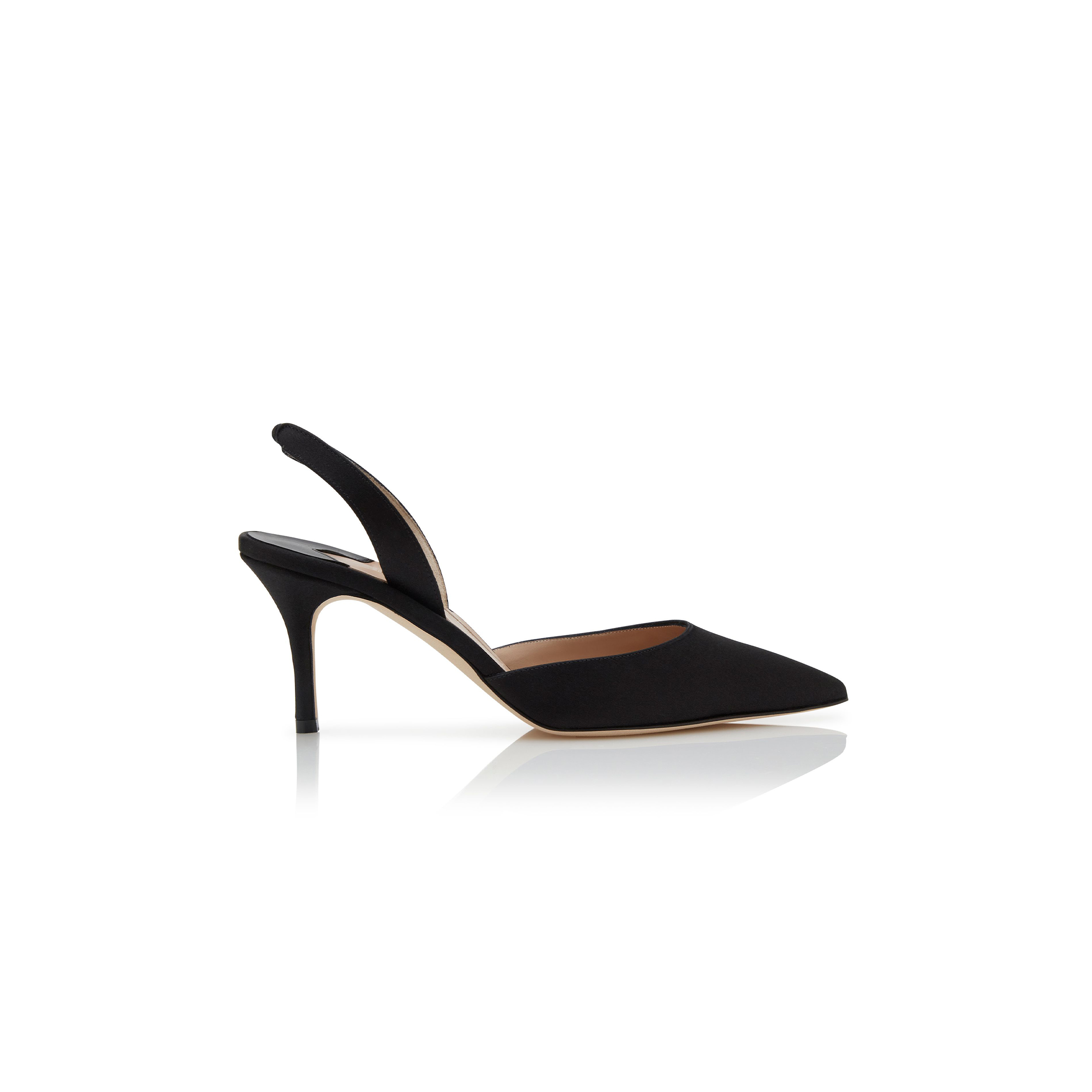 man010 B1ahn*k carolyne 70 black satin slingback pumps 423-1805-0001